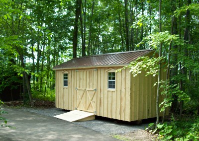 Amish Shed With Centred Double Doors & Brown Roof